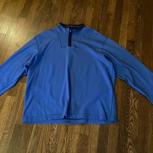 Blue polo sport three-quarter, zip, long sleeve top